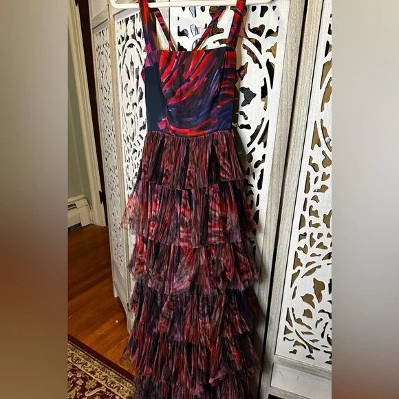 Anthropologie Vibrant Purple and Pink Tiered Maxi Dress - Picture 5 of 10